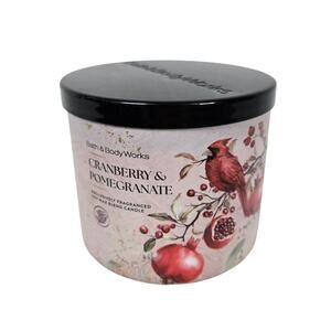 Bath and Body Works NEW Cranberry Pomegranate 3 Wick Candle